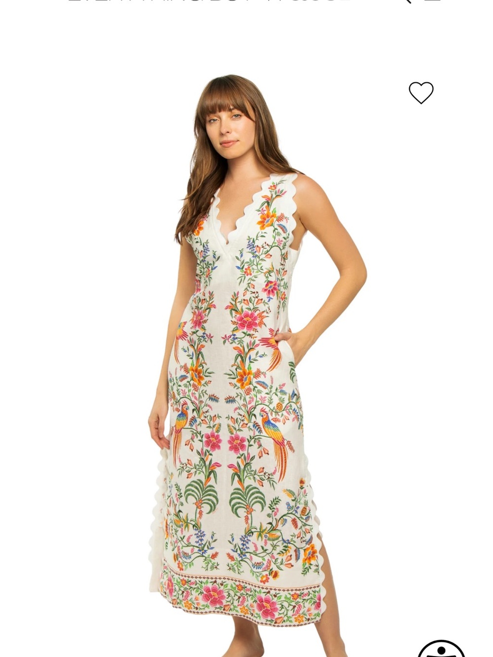 FARM Rio White Maxi Dress with Multicolor Floral & Bird Embroidery - Picture 5 of 6